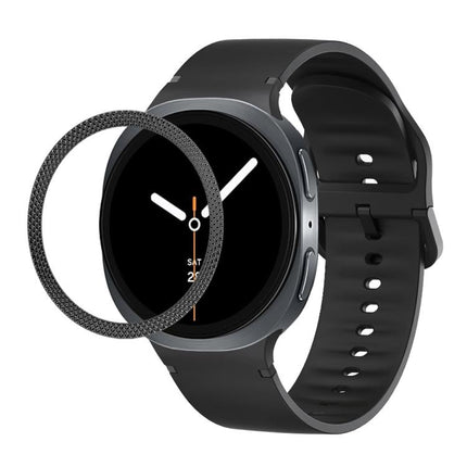 Rhombic Texture Bezel and Solid Color Stitched Silicone Watch Band