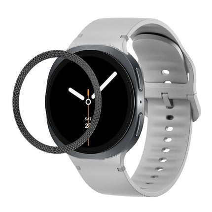 Rhombic Texture Bezel and Solid Color Stitched Silicone Watch Band