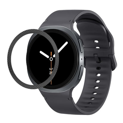 Rhombic Texture Bezel and Solid Color Stitched Silicone Watch Band