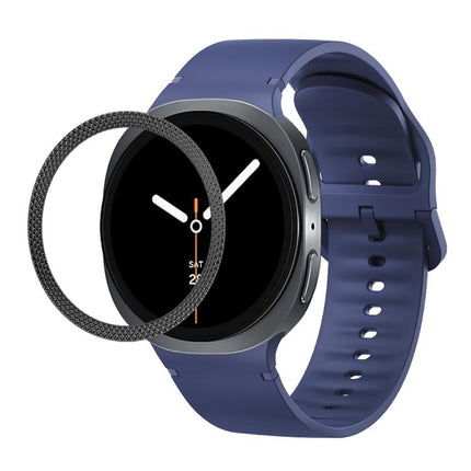 Rhombic Texture Bezel and Solid Color Stitched Silicone Watch Band