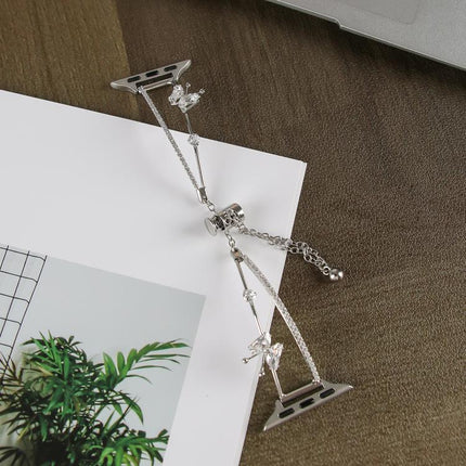 Copper-Inlaid Butterfly Zircon Bracelet Watch Band - DealBuddy