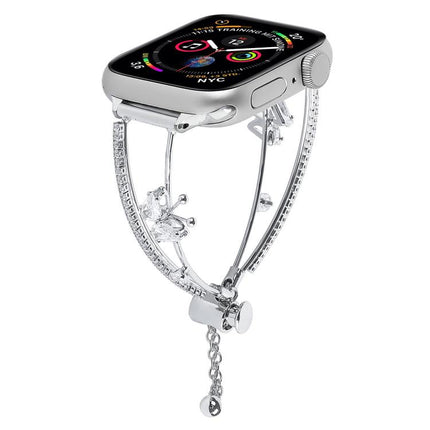 Copper-Inlaid Butterfly Zircon Bracelet Watch Band, For Apple Watch 46mm / 49mm / 45mm / 44mm, For Apple Watch 42mm / 41mm / 40mm / 38mm - DealBuddy