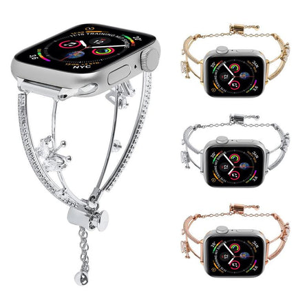 Copper-Inlaid Butterfly Zircon Bracelet Watch Band, For Apple Watch 46mm / 49mm / 45mm / 44mm, For Apple Watch 42mm / 41mm / 40mm / 38mm - DealBuddy