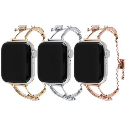 Copper-Inlaid Butterfly Zircon Bracelet Watch Band, For Apple Watch 46mm / 49mm / 45mm / 44mm, For Apple Watch 42mm / 41mm / 40mm / 38mm - DealBuddy