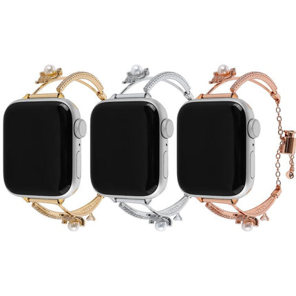 Copper-Inlaid Bear Zircon Bracelet Watch Band, For Apple Watch 46mm / 49mm / 45mm / 44mm, For Apple Watch 42mm / 41mm / 40mm / 38mm - DealBuddy