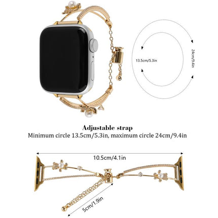 Copper-Inlaid Bear Zircon Bracelet Watch Band, For Apple Watch 46mm / 49mm / 45mm / 44mm, For Apple Watch 42mm / 41mm / 40mm / 38mm - DealBuddy