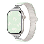 For Apple Watch 46mm / 49mm / 45mm / 44mm / Pale Mint with Starlight