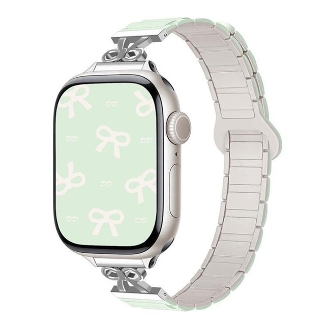 Bow Small Waist Magnetic Silicone Watch Band, For Apple Watch 46mm / 49mm / 45mm / 44mm, For Apple Watch 42mm / 41mm / 40mm / 38mm - DealBuddy