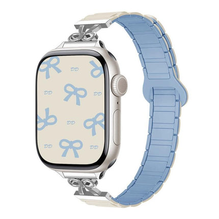 Bow Small Waist Magnetic Silicone Watch Band, For Apple Watch 46mm / 49mm / 45mm / 44mm, For Apple Watch 42mm / 41mm / 40mm / 38mm - DealBuddy