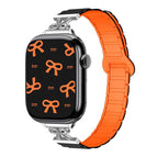 For Apple Watch 46mm / 49mm / 45mm / 44mm / Black with Orange