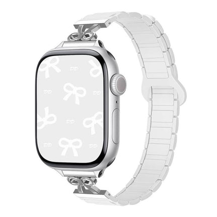 Bow Small Waist Magnetic Silicone Watch Band, For Apple Watch 46mm / 49mm / 45mm / 44mm, For Apple Watch 42mm / 41mm / 40mm / 38mm - DealBuddy