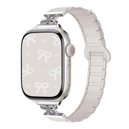 Bow Small Waist Magnetic Silicone Watch Band, For Apple Watch 46mm / 49mm / 45mm / 44mm, For Apple Watch 42mm / 41mm / 40mm / 38mm - DealBuddy