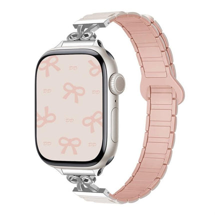 Bow Small Waist Magnetic Silicone Watch Band, For Apple Watch 46mm / 49mm / 45mm / 44mm, For Apple Watch 42mm / 41mm / 40mm / 38mm - DealBuddy