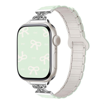 Bow Small Waist Magnetic Silicone Watch Band, For Apple Watch 46mm / 49mm / 45mm / 44mm, For Apple Watch 42mm / 41mm / 40mm / 38mm - DealBuddy