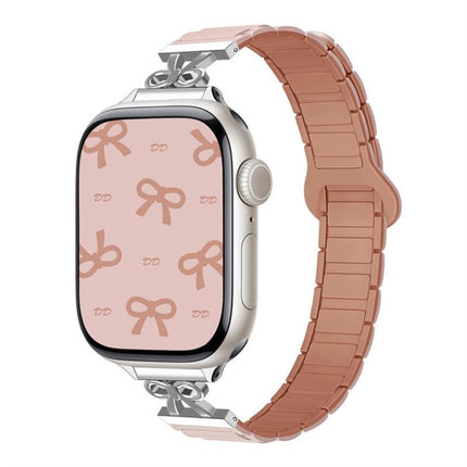 Bow Small Waist Magnetic Silicone Watch Band, For Apple Watch 46mm / 49mm / 45mm / 44mm, For Apple Watch 42mm / 41mm / 40mm / 38mm - DealBuddy