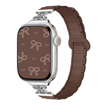 Bow Small Waist Magnetic Silicone Watch Band, For Apple Watch 46mm / 49mm / 45mm / 44mm, For Apple Watch 42mm / 41mm / 40mm / 38mm - DealBuddy