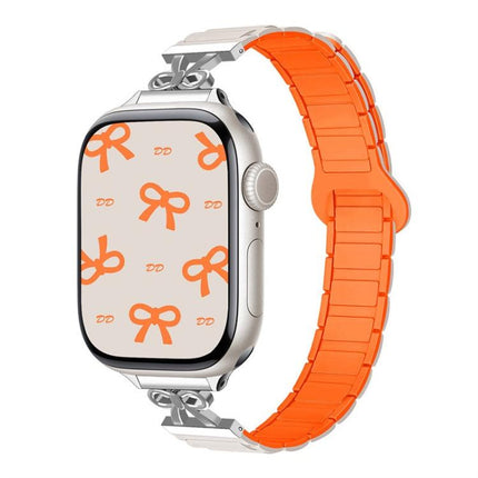 Bow Small Waist Magnetic Silicone Watch Band, For Apple Watch 46mm / 49mm / 45mm / 44mm, For Apple Watch 42mm / 41mm / 40mm / 38mm - DealBuddy