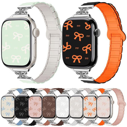 Bow Small Waist Magnetic Silicone Watch Band, For Apple Watch 46mm / 49mm / 45mm / 44mm, For Apple Watch 42mm / 41mm / 40mm / 38mm - DealBuddy