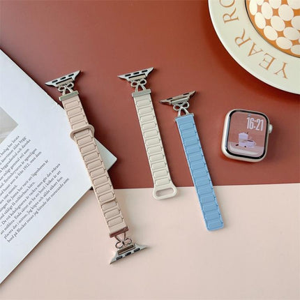 Bow Small Waist Magnetic Silicone Watch Band, For Apple Watch 46mm / 49mm / 45mm / 44mm, For Apple Watch 42mm / 41mm / 40mm / 38mm - DealBuddy