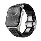 Knurled Texture Folding Buckle Silicone Watch Band, For Apple Watch 46mm / 49mm / 45mm / 44mm - DealBuddy