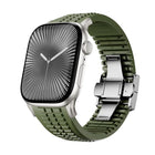 Knurled Texture Folding Buckle Silicone Watch Band - DealBuddy