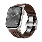 Knurled Texture Folding Buckle Silicone Watch Band - DealBuddy