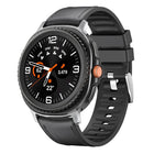 Metal Head Leather Skin Silicone Watch Band