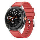 Metal Head Leather Skin Silicone Watch Band