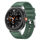Metal Head Leather Skin Silicone Watch Band