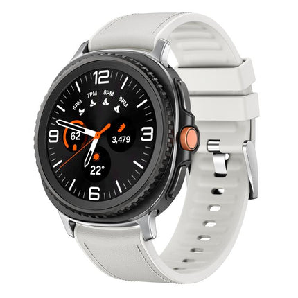 Metal Head Leather Skin Silicone Watch Band