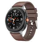 Metal Head Leather Skin Silicone Watch Band