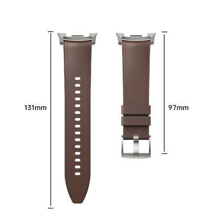 Metal Head Leather Skin Silicone Watch Band