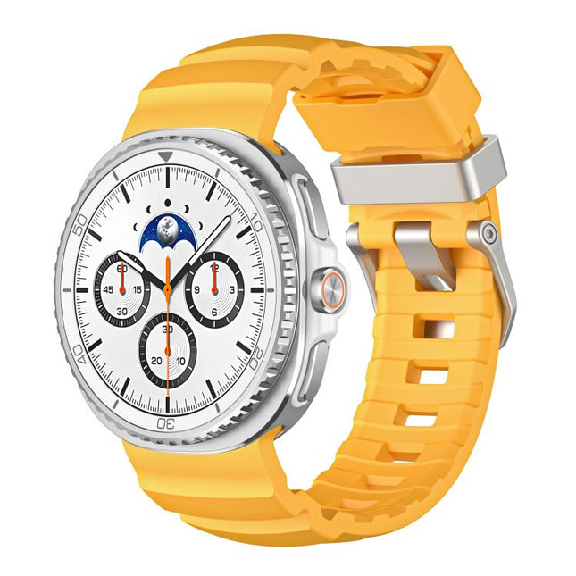 Silver Buckle Silicone Watch Band, For Samsung Galaxy Watch8 / Watch8 Classic - DealBuddy