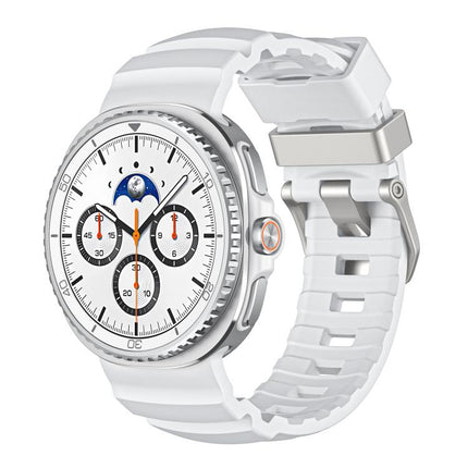 Silver Buckle Silicone Watch Band, For Samsung Galaxy Watch8 / Watch8 Classic - DealBuddy