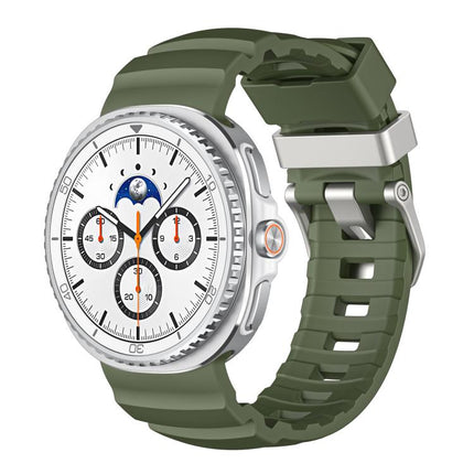 Silver Buckle Silicone Watch Band