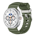 Silver Buckle Silicone Watch Band