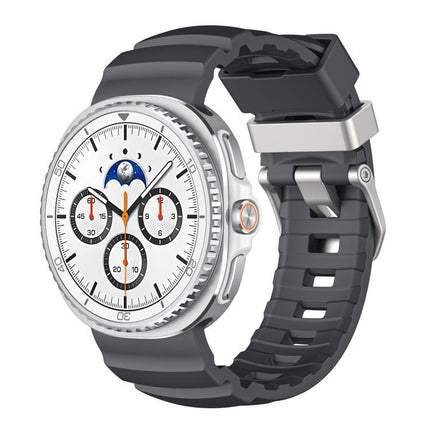 Silver Buckle Silicone Watch Band