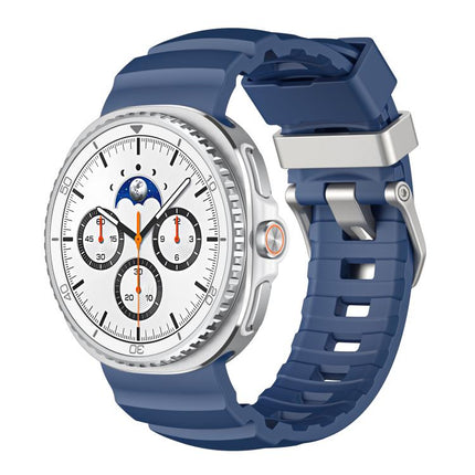 Silver Buckle Silicone Watch Band
