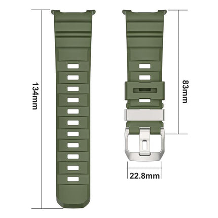 Silver Buckle Silicone Watch Band