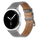Stainless Steel Silver Buckle Genuine Leather Watch Band, For Samsung Galaxy Watch8 / Watch8 Classic - DealBuddy