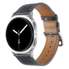 Stainless Steel Silver Buckle Genuine Leather Watch Band, For Samsung Galaxy Watch8 / Watch8 Classic - DealBuddy