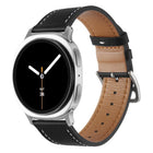 Stainless Steel Silver Buckle Genuine Leather Watch Band