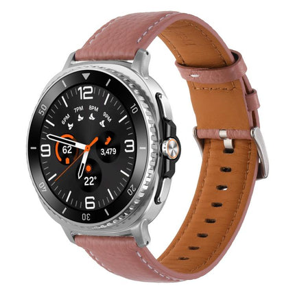 Lychee Texture Genuine Leather Watch Band, For Samsung Galaxy Watch8 / Watch8 Classic - DealBuddy