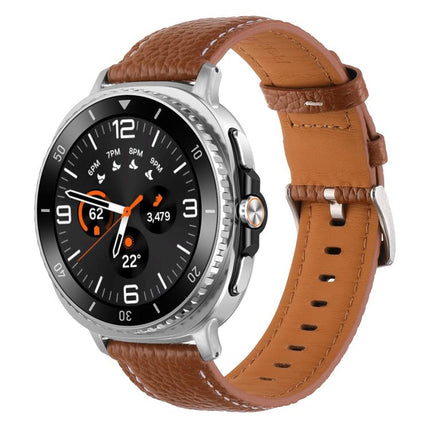 Lychee Texture Genuine Leather Watch Band
