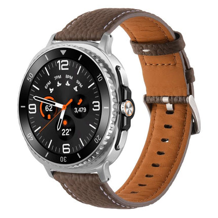 Lychee Texture Genuine Leather Watch Band, For Samsung Galaxy Watch8 / Watch8 Classic - DealBuddy