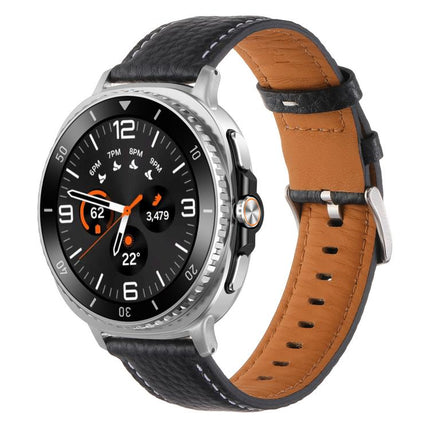 Lychee Texture Genuine Leather Watch Band