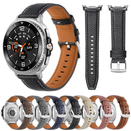 Lychee Texture Genuine Leather Watch Band