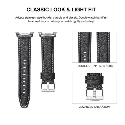Lychee Texture Genuine Leather Watch Band