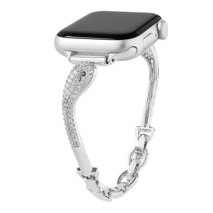 Copper Inlaid Zircon Snake Head Watch Band, For Apple Watch 46mm / 49mm / 45mm / 44mm, For Apple Watch 42mm / 41mm / 40mm / 38mm - DealBuddy