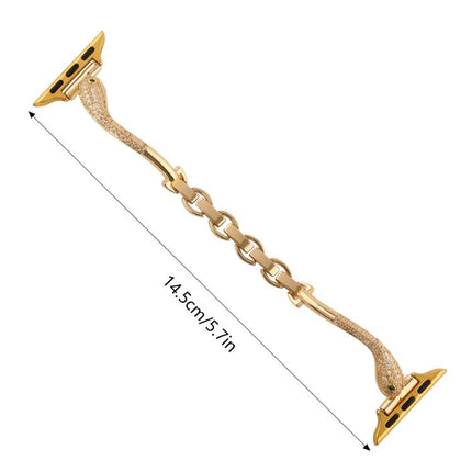 Copper Inlaid Zircon Snake Head Watch Band, For Apple Watch 46mm / 49mm / 45mm / 44mm, For Apple Watch 42mm / 41mm / 40mm / 38mm - DealBuddy